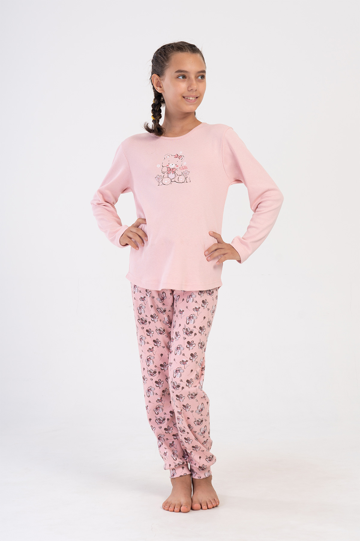 Kids' Girl Interlock Pinky Pyjama Set Kids' Girl Interlock Pinky Pyjama Set