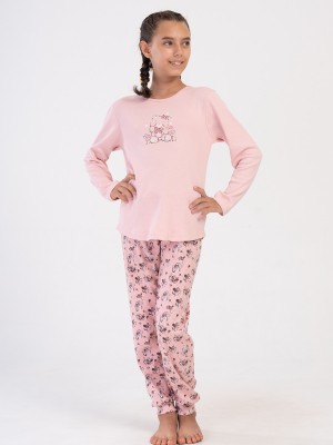 Kids' Girl Interlock Pinky Pyjama Set Kids' Girl Interlock Pinky Pyjama Set