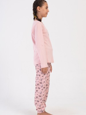 Kids' Girl Interlock Pinky Pyjama Set Kids' Girl Interlock Pinky Pyjama Set