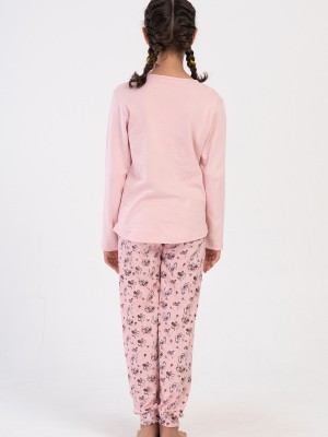 Kids' Girl Interlock Pinky Pyjama Set Kids' Girl Interlock Pinky Pyjama Set