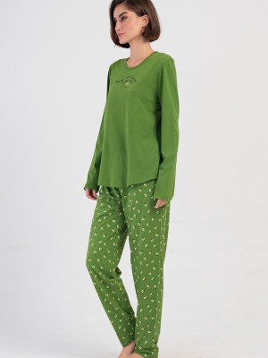 Woman Bright Green Supreme Big Size Pyjama Set Woman Bright Green Supreme Big Size Pyjama Set