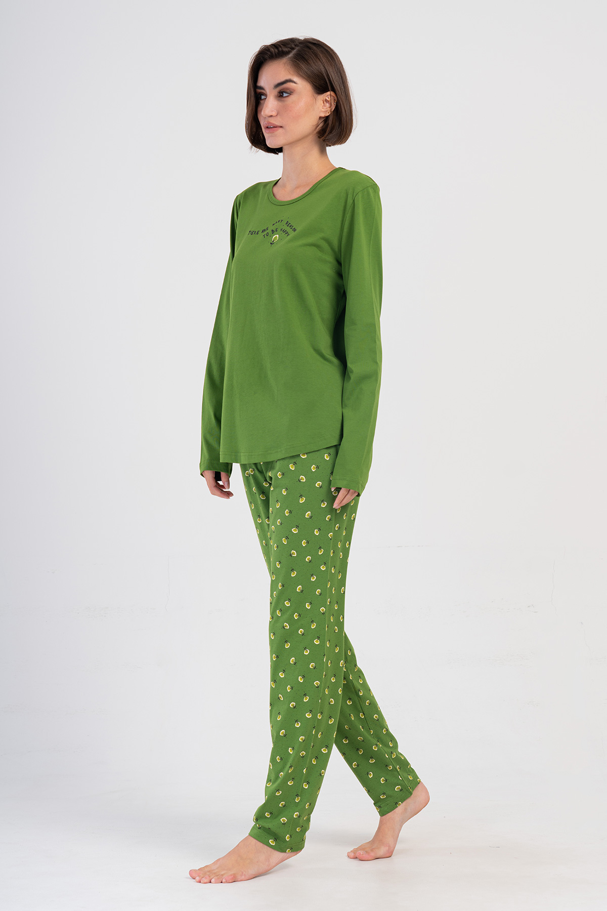 Woman Bright Green Supreme Big Size Pyjama Set Woman Bright Green Supreme Big Size Pyjama Set