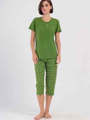 Woman Supreme Bright Green Capri Set Woman Supreme Bright Green Capri Set