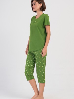 Woman Supreme Bright Green Capri Set Woman Supreme Bright Green Capri Set