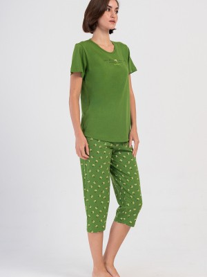 Woman Supreme Bright Green Capri Set Woman Supreme Bright Green Capri Set