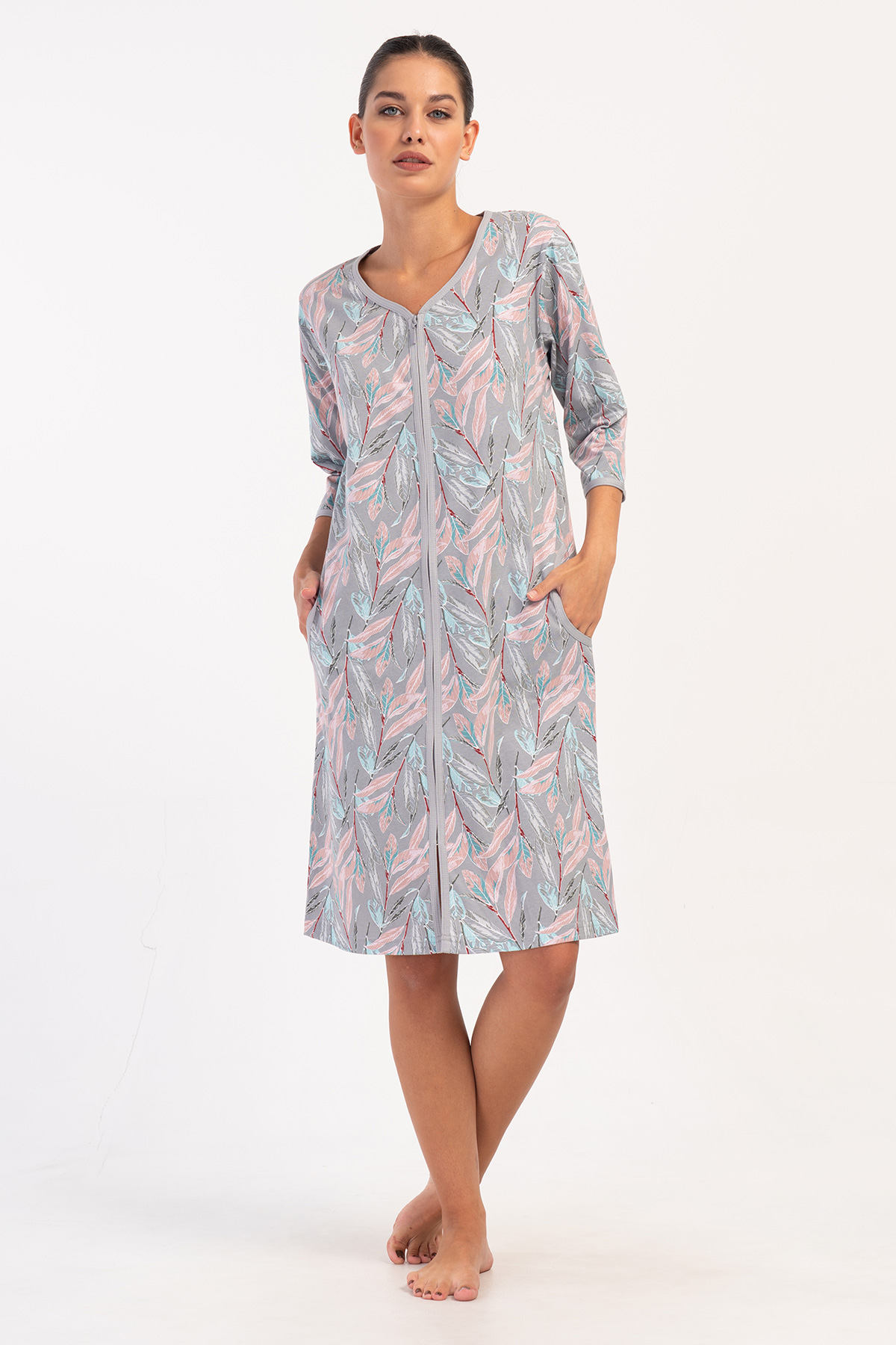 Woman Mesa Big Size Supreme Zipper Detail Home Dress Woman Mesa Big Size Supreme Zipper Detail Home Dress