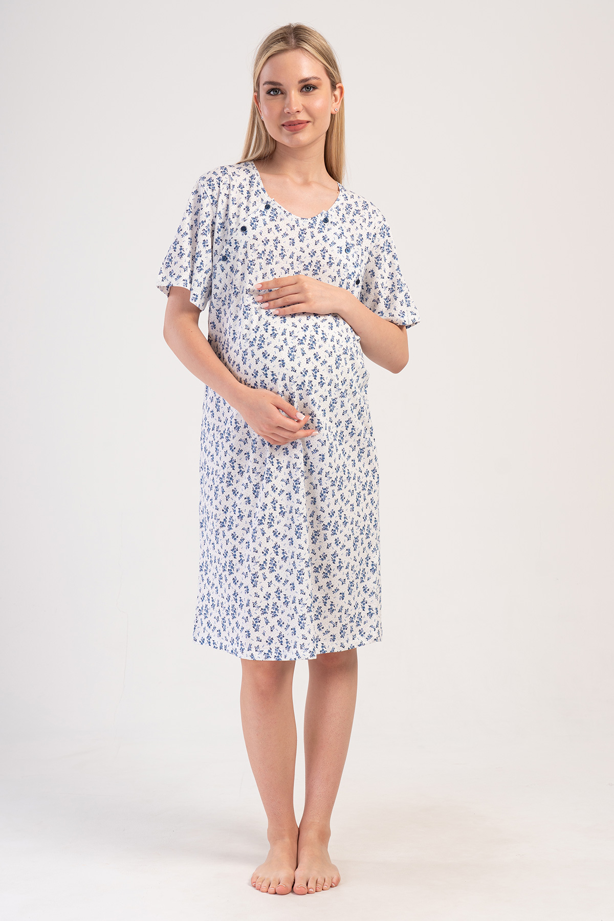 Woman Ane Supreme Buttoned Short Sleeve Pregnant Tunic Woman Ane Supreme Buttoned Short Sleeve Pregnant Tunic