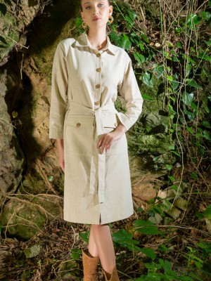 Woman Satra Linen Shirt Neck Long Sleeve Shirt Dress Woman Satra Linen Shirt Neck Long Sleeve Shirt Dress