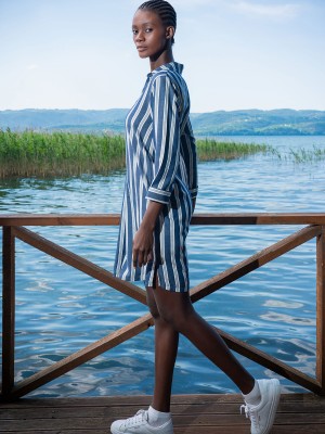 Woman Feda Cotton Viscon Linen Shirt Dress Woman Feda Cotton Viscon Linen Shirt Dress