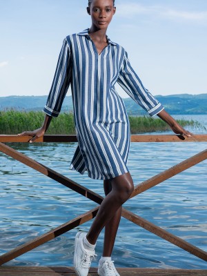 Woman Feda Cotton Viscon Linen Shirt Dress Woman Feda Cotton Viscon Linen Shirt Dress