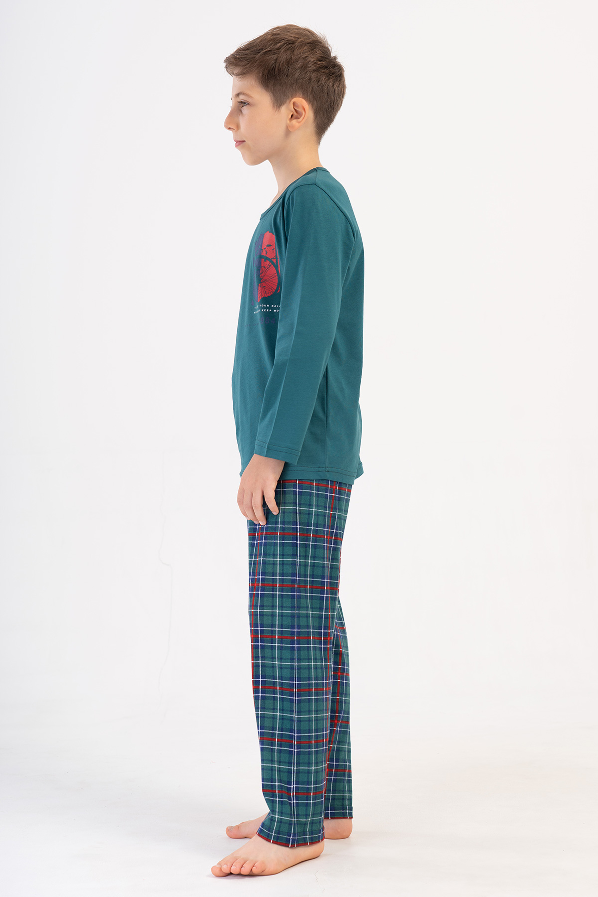 Kids' Boy Plaid Supreme O Neck Long Sleeve Pyjama Set Kids' Boy Plaid Supreme O Neck Long Sleeve Pyjama Set