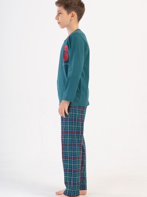 Kids' Boy Plaid Supreme O Neck Long Sleeve Pyjama Set Kids' Boy Plaid Supreme O Neck Long Sleeve Pyjama Set