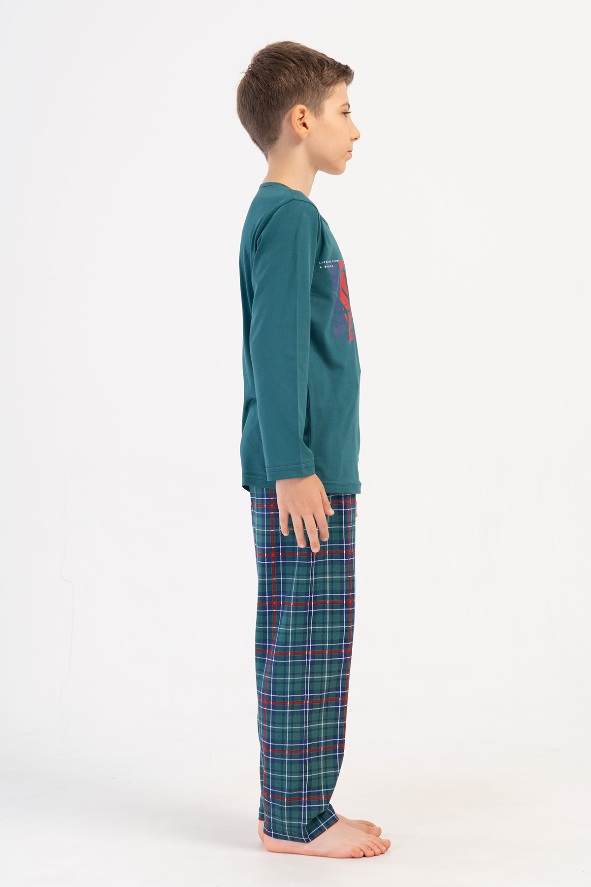 Kids' Boy Plaid Supreme O Neck Long Sleeve Pyjama Set Kids' Boy Plaid Supreme O Neck Long Sleeve Pyjama Set