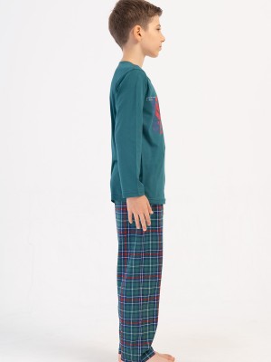 Kids' Boy Plaid Supreme O Neck Long Sleeve Pyjama Set Kids' Boy Plaid Supreme O Neck Long Sleeve Pyjama Set