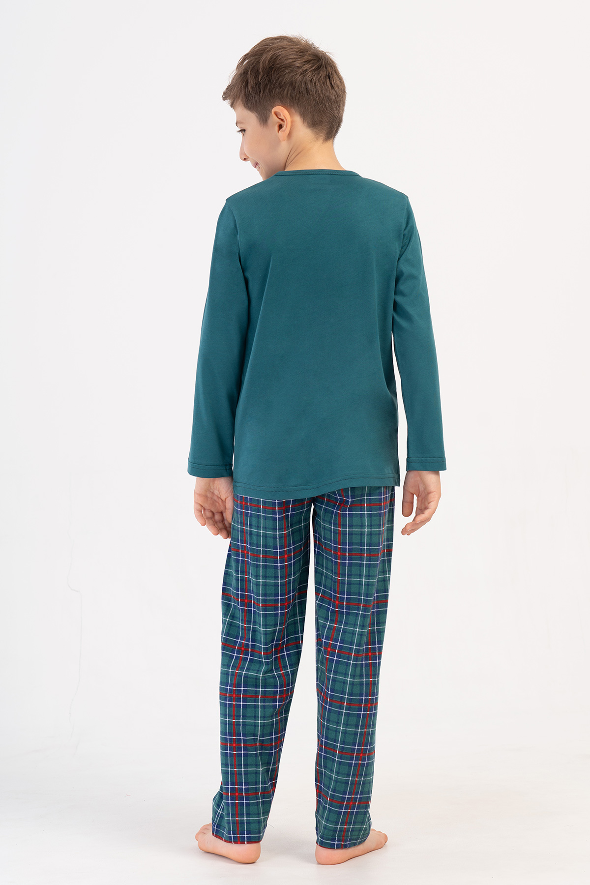 Kids' Boy Plaid Supreme O Neck Long Sleeve Pyjama Set Kids' Boy Plaid Supreme O Neck Long Sleeve Pyjama Set
