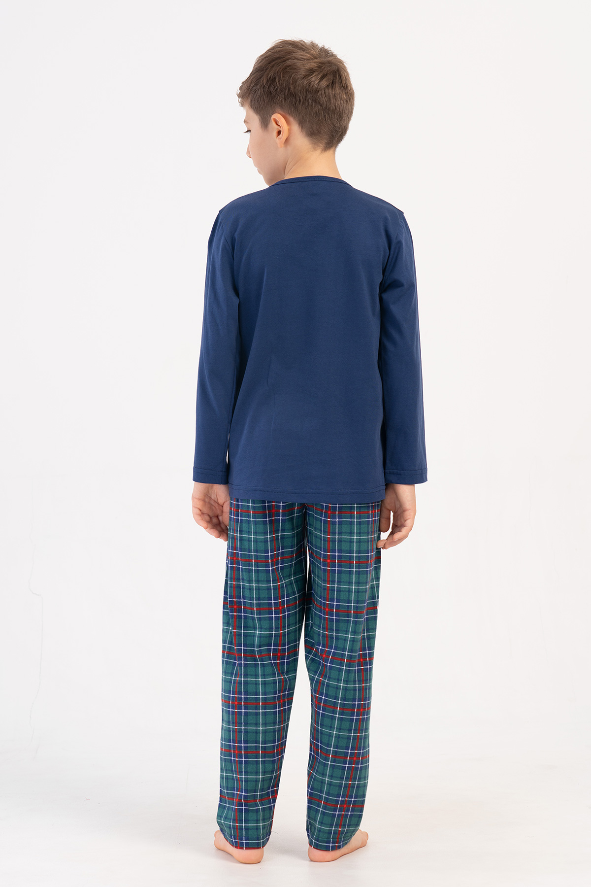 Kids' Boy Plaid Supreme O Neck Long Sleeve Pyjama Set Kids' Boy Plaid Supreme O Neck Long Sleeve Pyjama Set