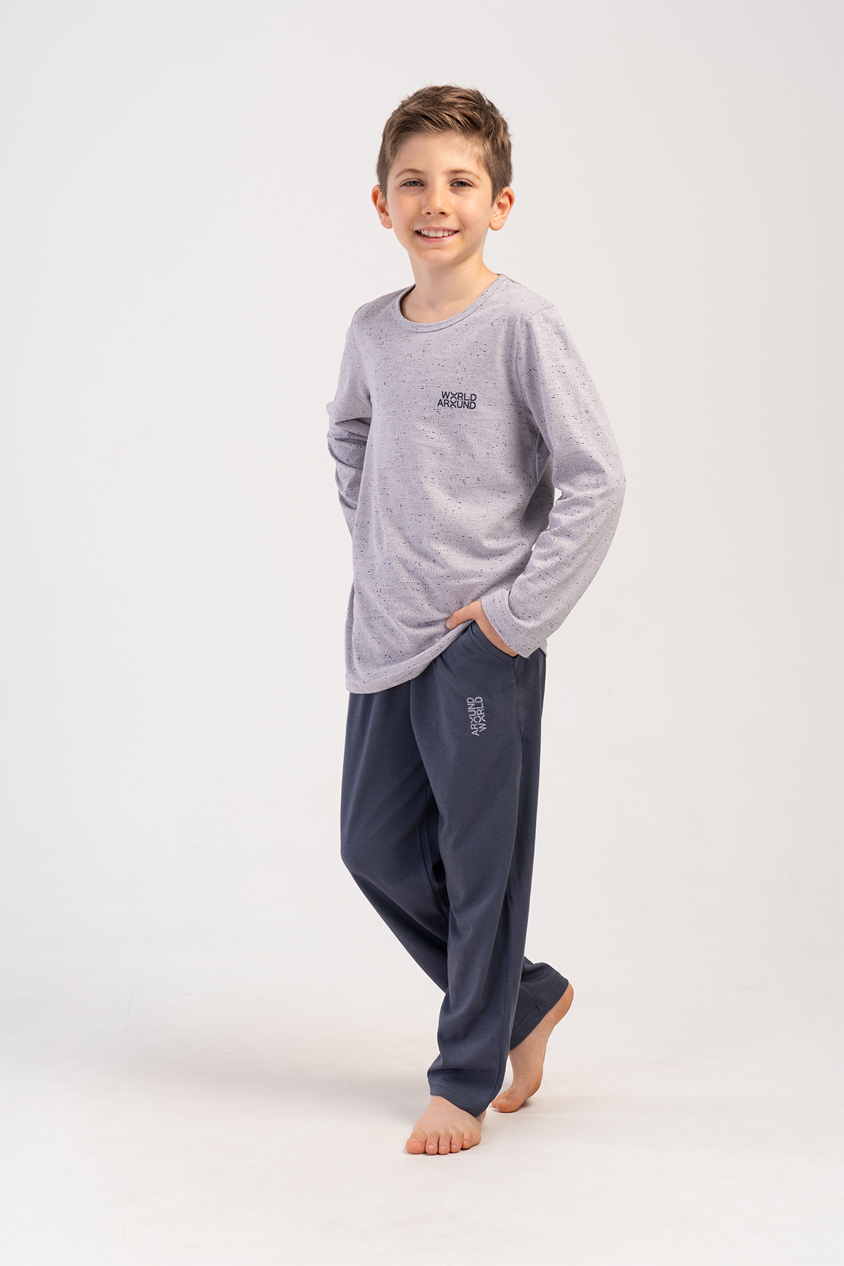 Kids' Boy Gray Supreme Pyjama Set Kids' Boy Gray Supreme Pyjama Set