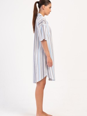 Woman Light Blue Supreme Shirt Neck Narrow Leg Shirt Tunic Woman Light Blue Supreme Shirt Neck Narrow Leg Shirt Tunic