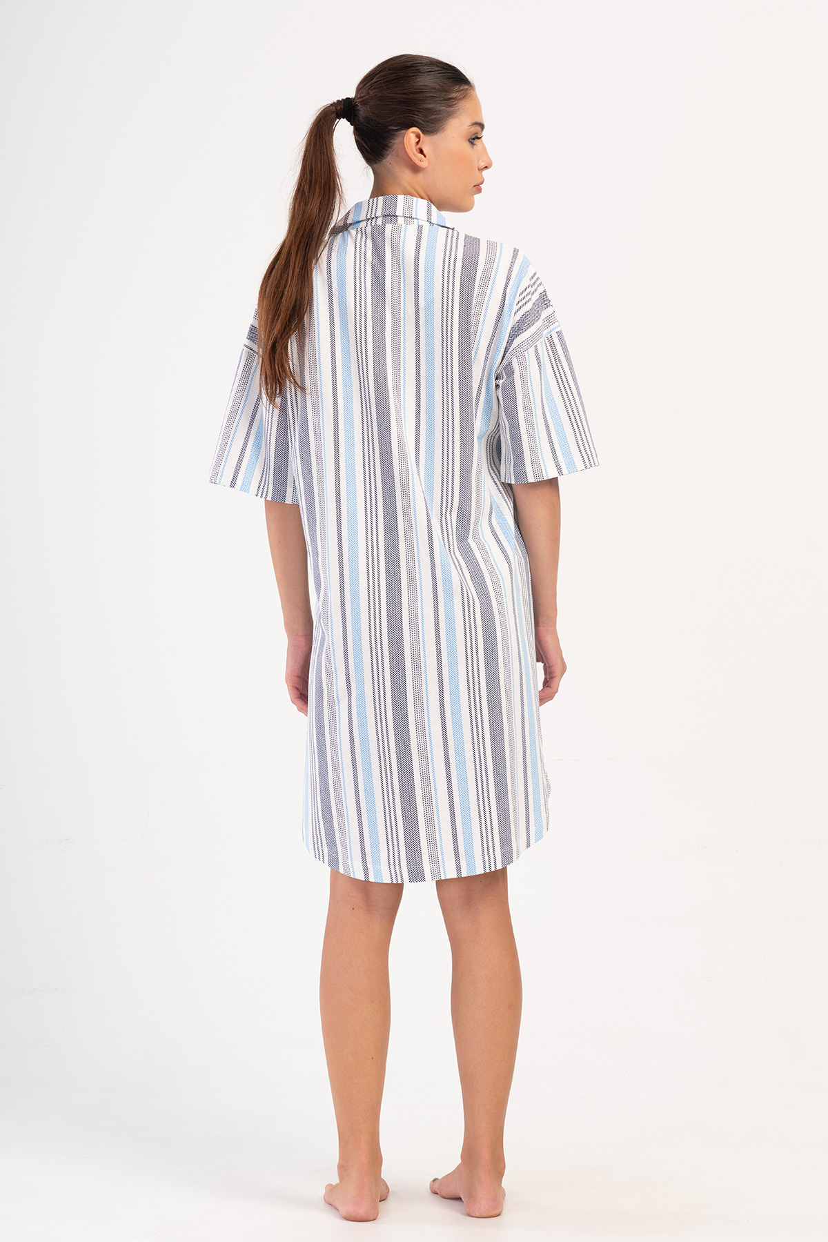 Woman Light Blue Supreme Shirt Neck Narrow Leg Shirt Tunic Woman Light Blue Supreme Shirt Neck Narrow Leg Shirt Tunic