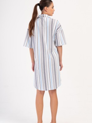 Woman Light Blue Supreme Shirt Neck Narrow Leg Shirt Tunic Woman Light Blue Supreme Shirt Neck Narrow Leg Shirt Tunic