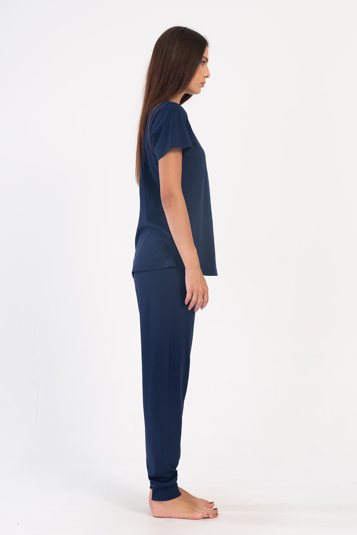 Woman Supreme Navy Blue Short Sleeve Pyjama Set Woman Supreme Navy Blue Short Sleeve Pyjama Set