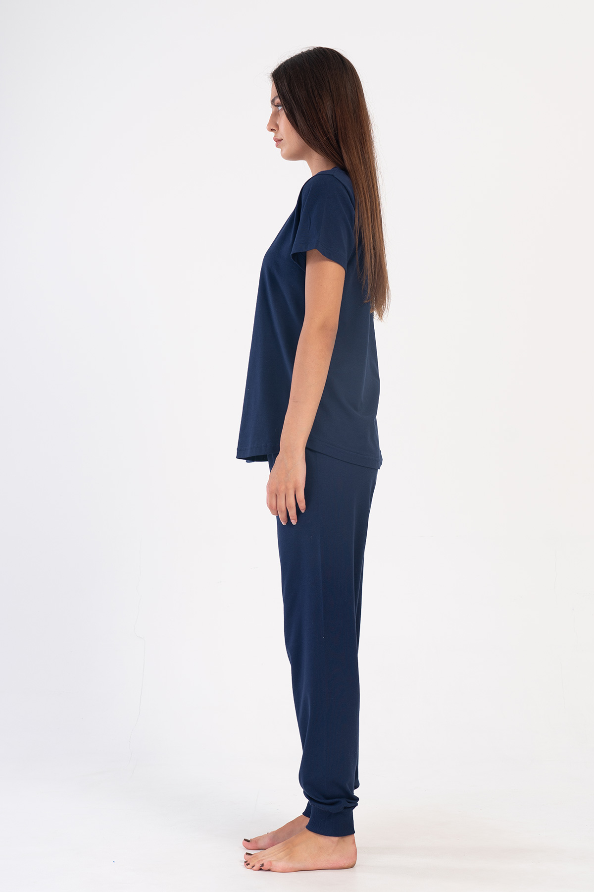 Woman Supreme Navy Blue Short Sleeve Pyjama Set Woman Supreme Navy Blue Short Sleeve Pyjama Set