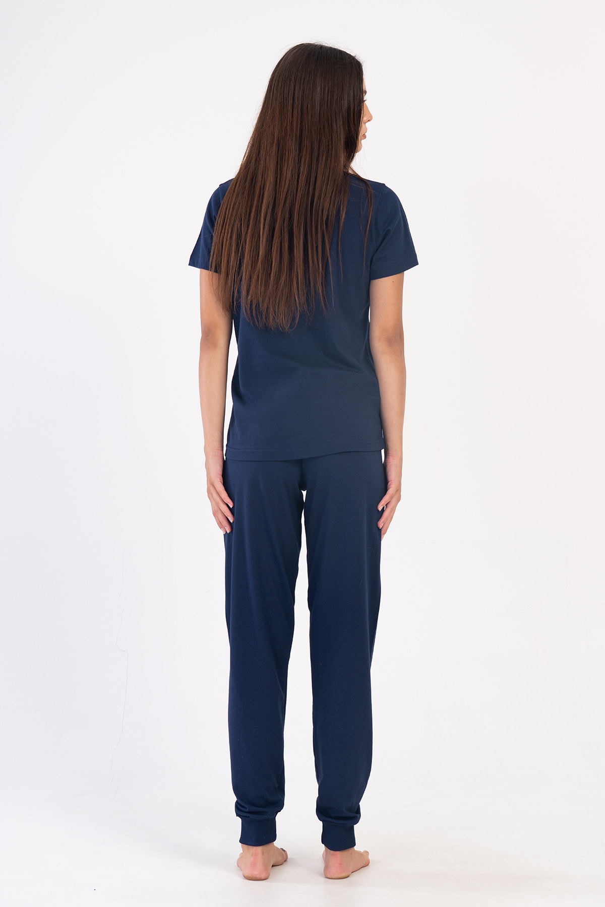 Woman Supreme Navy Blue Short Sleeve Pyjama Set Woman Supreme Navy Blue Short Sleeve Pyjama Set