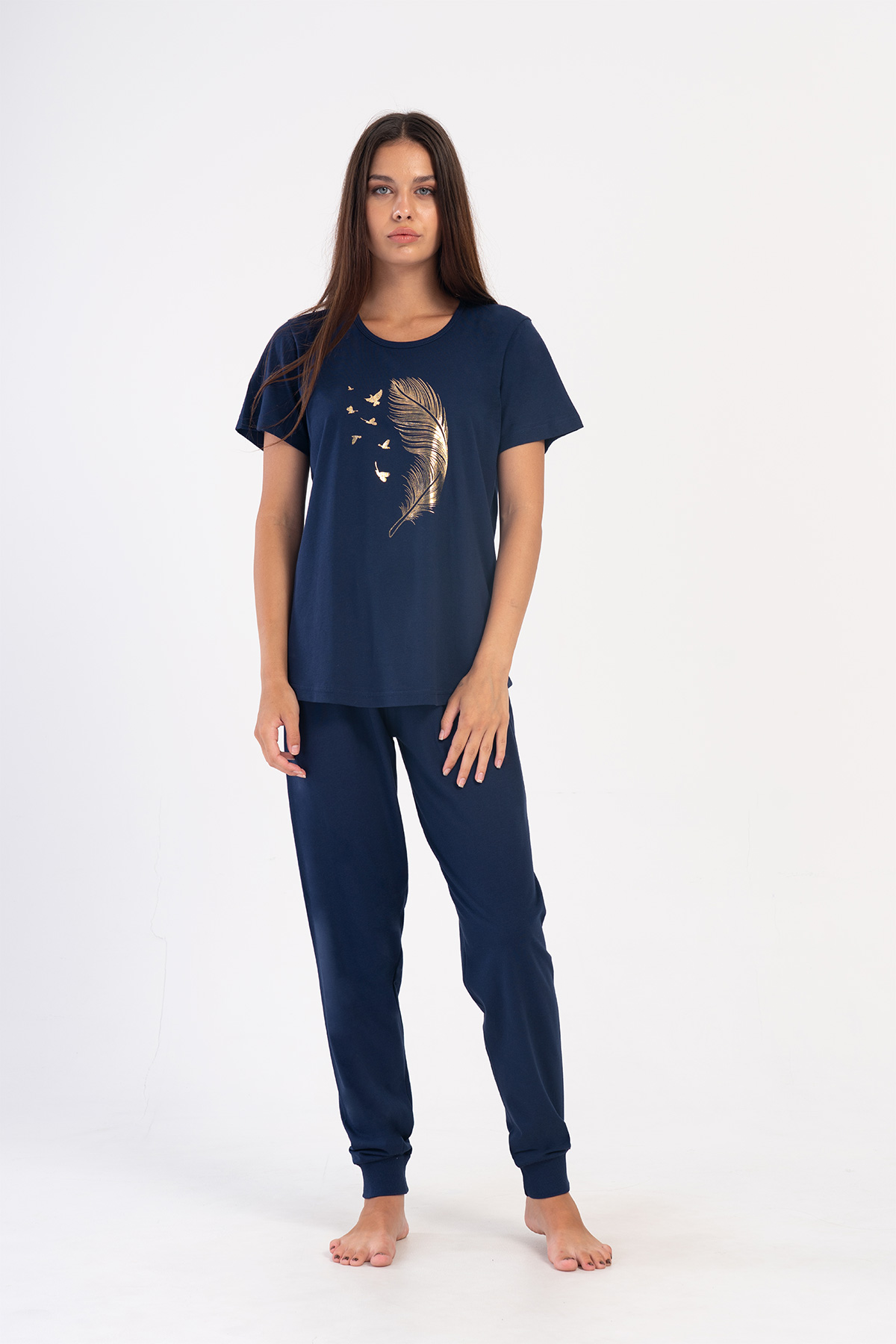 Woman Supreme Navy Blue Big Size Pyjama Set Woman Supreme Navy Blue Big Size Pyjama Set