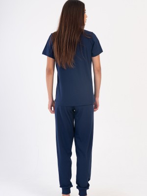 Woman Supreme Navy Blue Big Size Pyjama Set Woman Supreme Navy Blue Big Size Pyjama Set