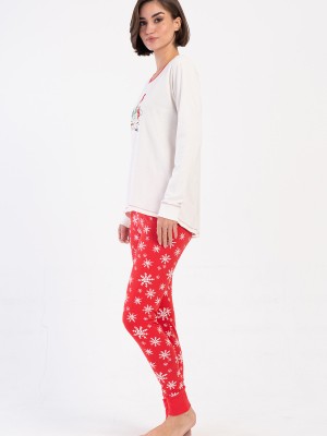Woman Lycra Supreme Christmas Theme O Neck Long Sleeve Tight Pyjama Set Woman Lycra Supreme Christmas Theme O Neck Long Sleeve Tight Pyjama Set