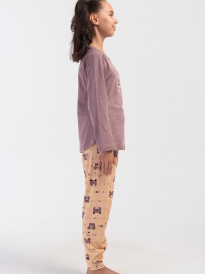 Kids' Girl Brown Supreme Pyjama Set Kids' Girl Brown Supreme Pyjama Set