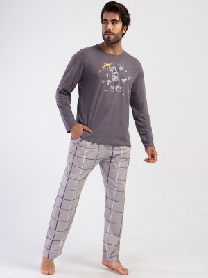 Man Anthracite Supreme O Neck Long Sleeve Pyjama Set Man Anthracite Supreme O Neck Long Sleeve Pyjama Set