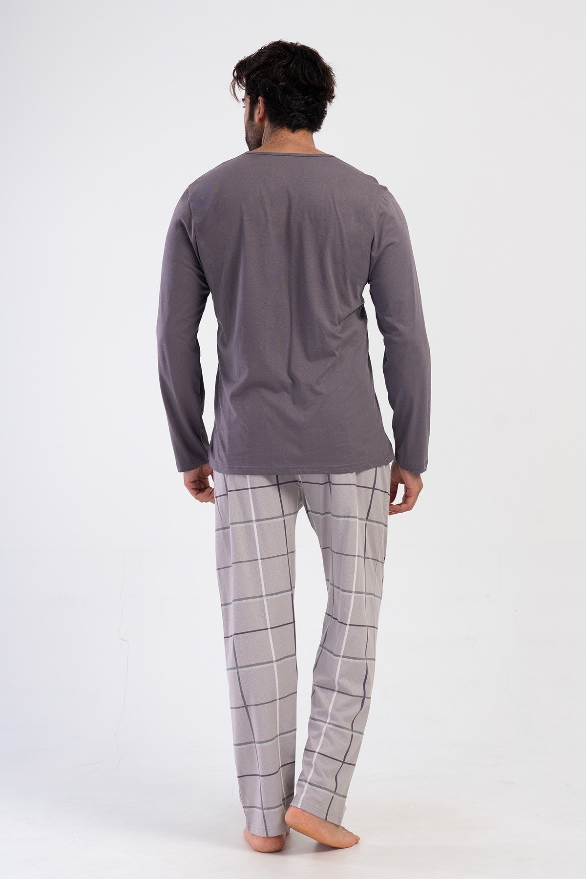 Man Anthracite Supreme O Neck Long Sleeve Pyjama Set Man Anthracite Supreme O Neck Long Sleeve Pyjama Set
