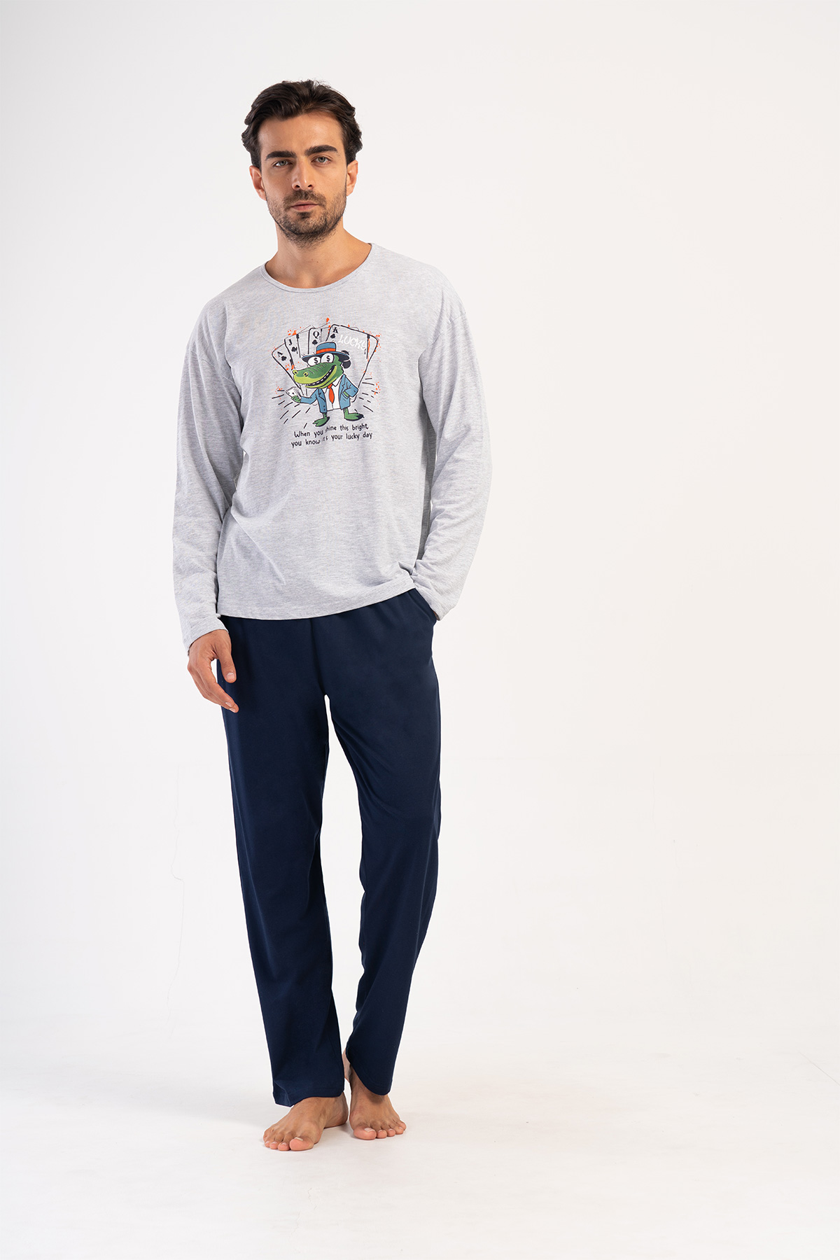 Man Saphire Supreme Big Size Pocket Detail Pyjama Set Man Saphire Supreme Big Size Pocket Detail Pyjama Set