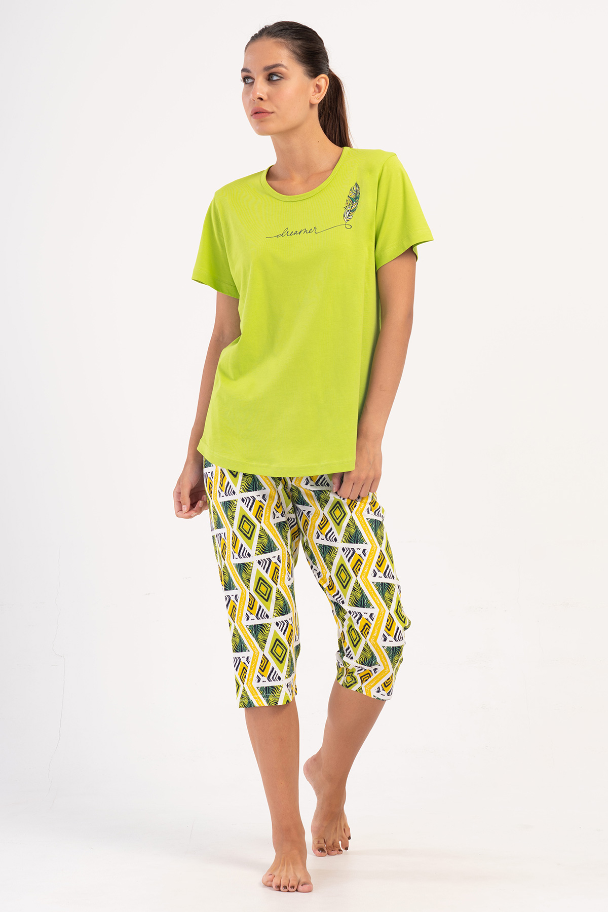 Woman Supreme Big Size Neon Capri Set Woman Supreme Big Size Neon Capri Set