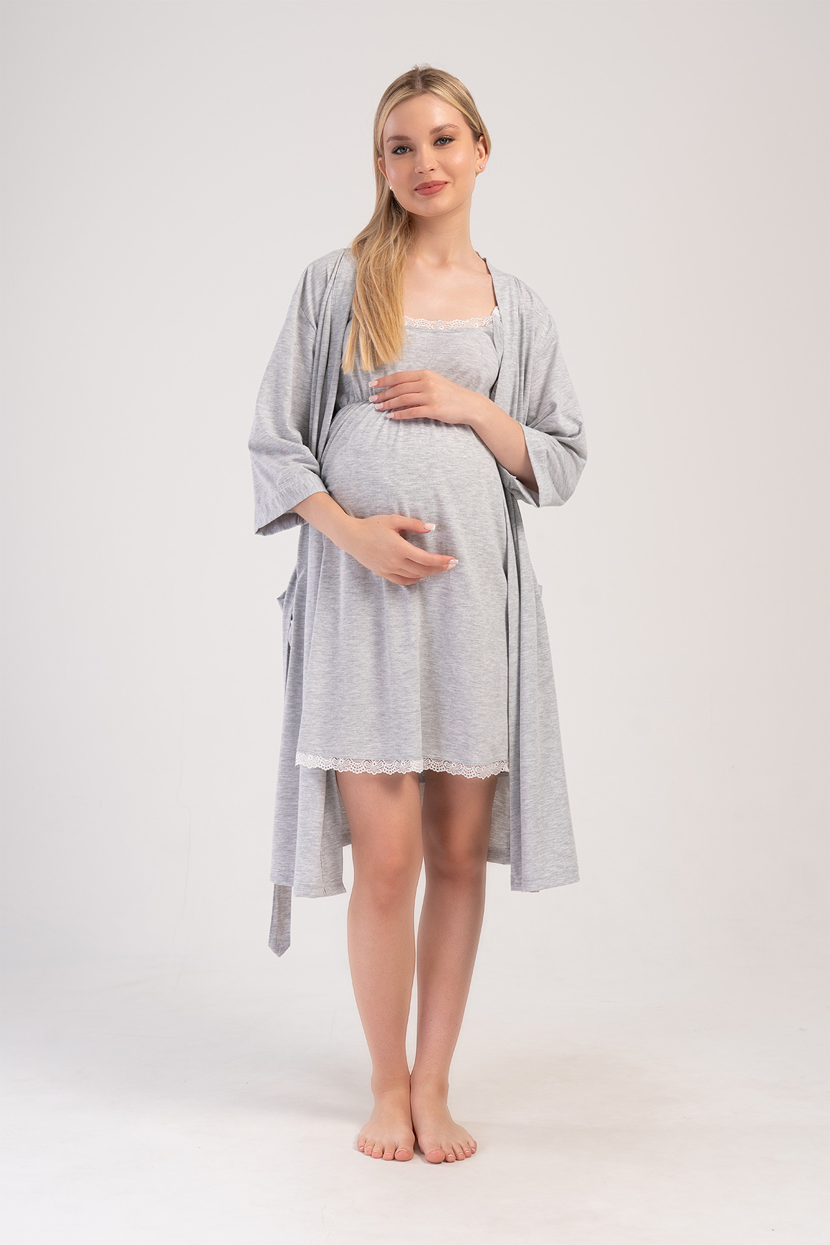Woman Supreme Sweet Baby Pregnant Dressing Gown Set Woman Supreme Sweet Baby Pregnant Dressing Gown Set