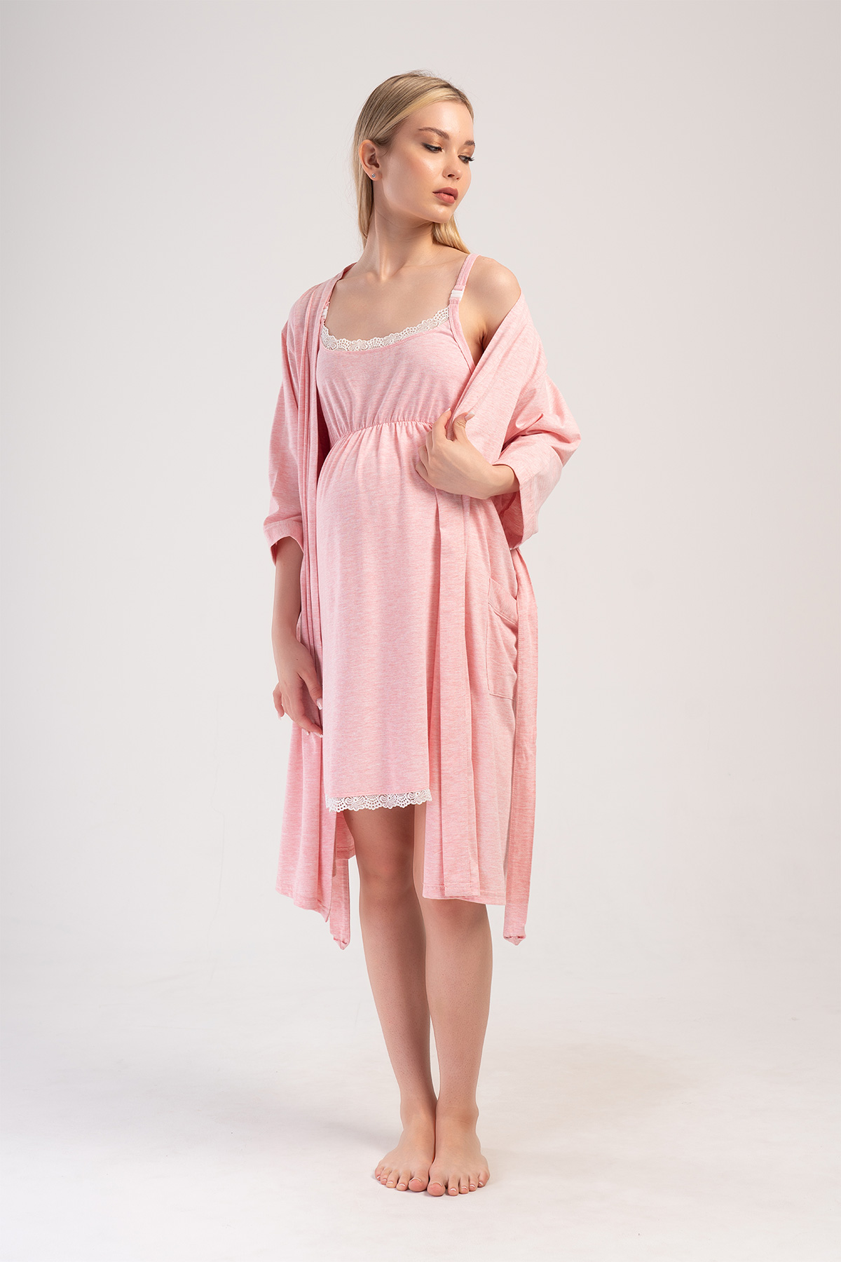 Woman Supreme Sweet Baby Pregnant Dressing Gown Set Woman Supreme Sweet Baby Pregnant Dressing Gown Set