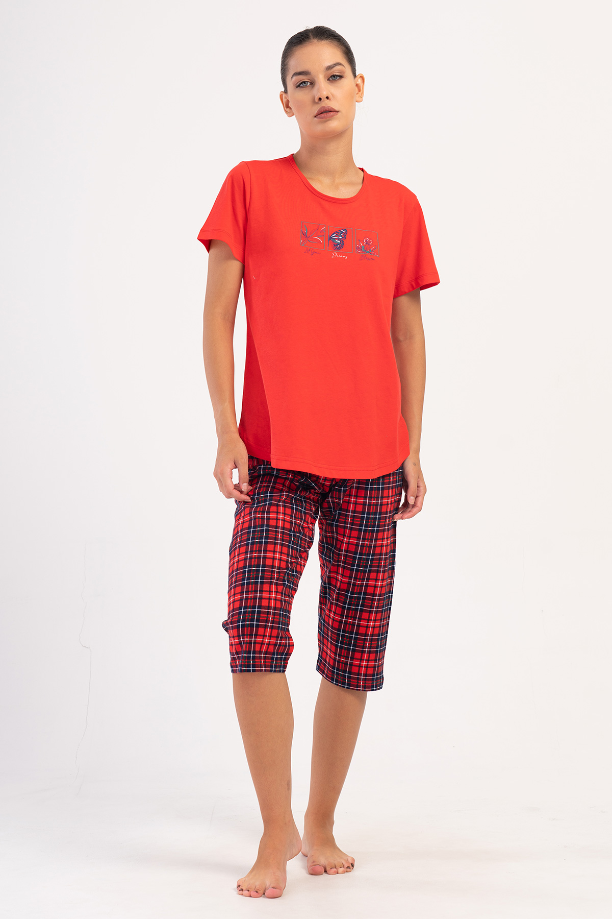 Woman Supreme Big Size Scare Capri Set Woman Supreme Big Size Scare Capri Set
