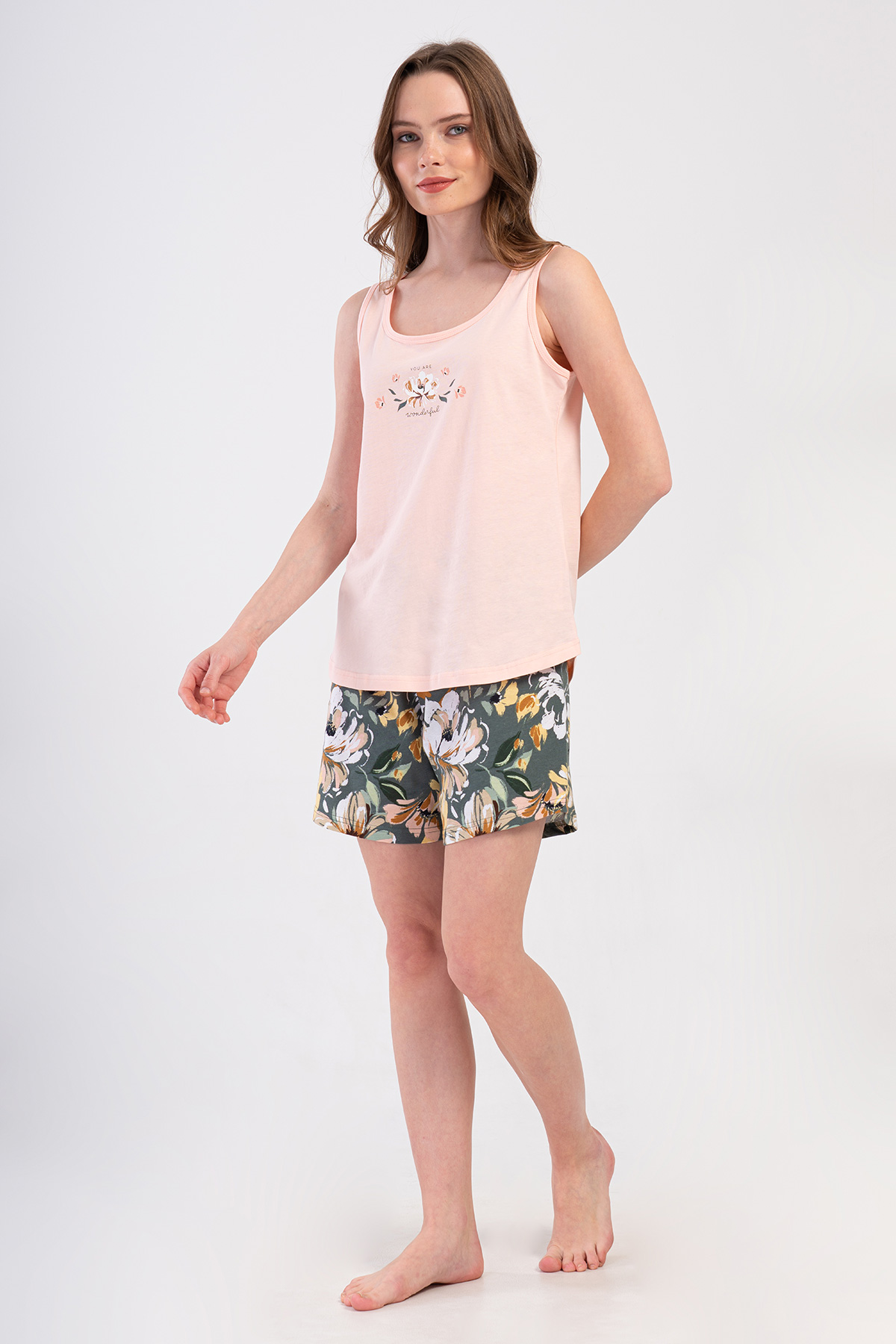 Woman Supreme Big Size Rona Sleeveless Short Set Woman Supreme Big Size Rona Sleeveless Short Set