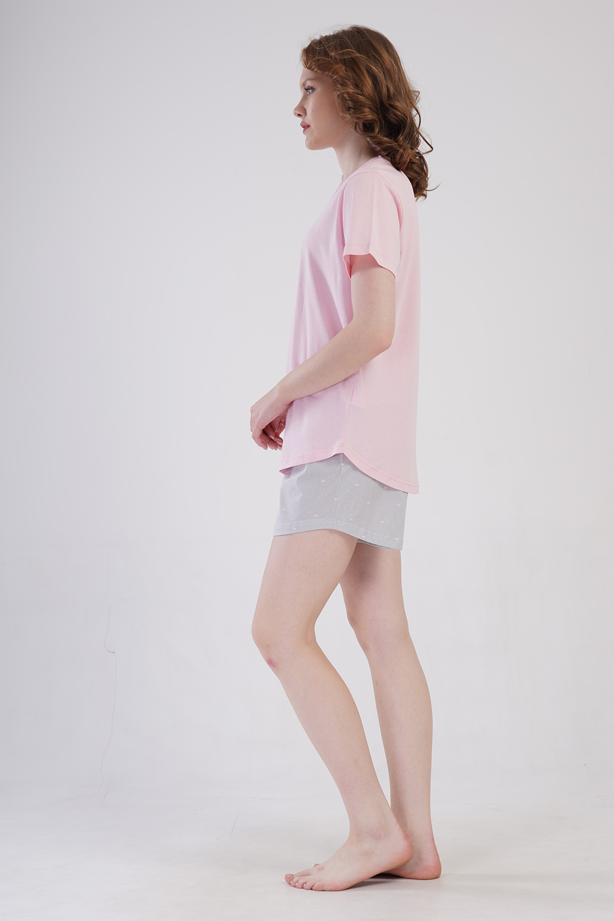 Woman Supreme Big Size Vesa Short Sleeve Short Set Woman Supreme Big Size Vesa Short Sleeve Short Set