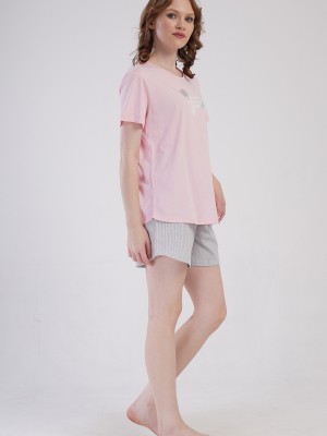 Woman Supreme Big Size Vesa Short Sleeve Short Set Woman Supreme Big Size Vesa Short Sleeve Short Set