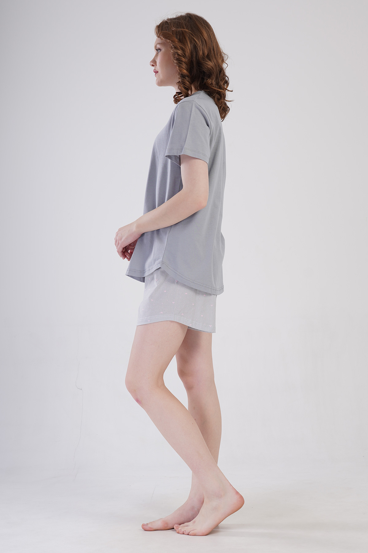 Woman Supreme Big Size Vesa Short Sleeve Short Set Woman Supreme Big Size Vesa Short Sleeve Short Set