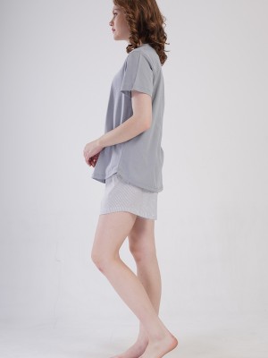 Woman Supreme Big Size Vesa Short Sleeve Short Set Woman Supreme Big Size Vesa Short Sleeve Short Set