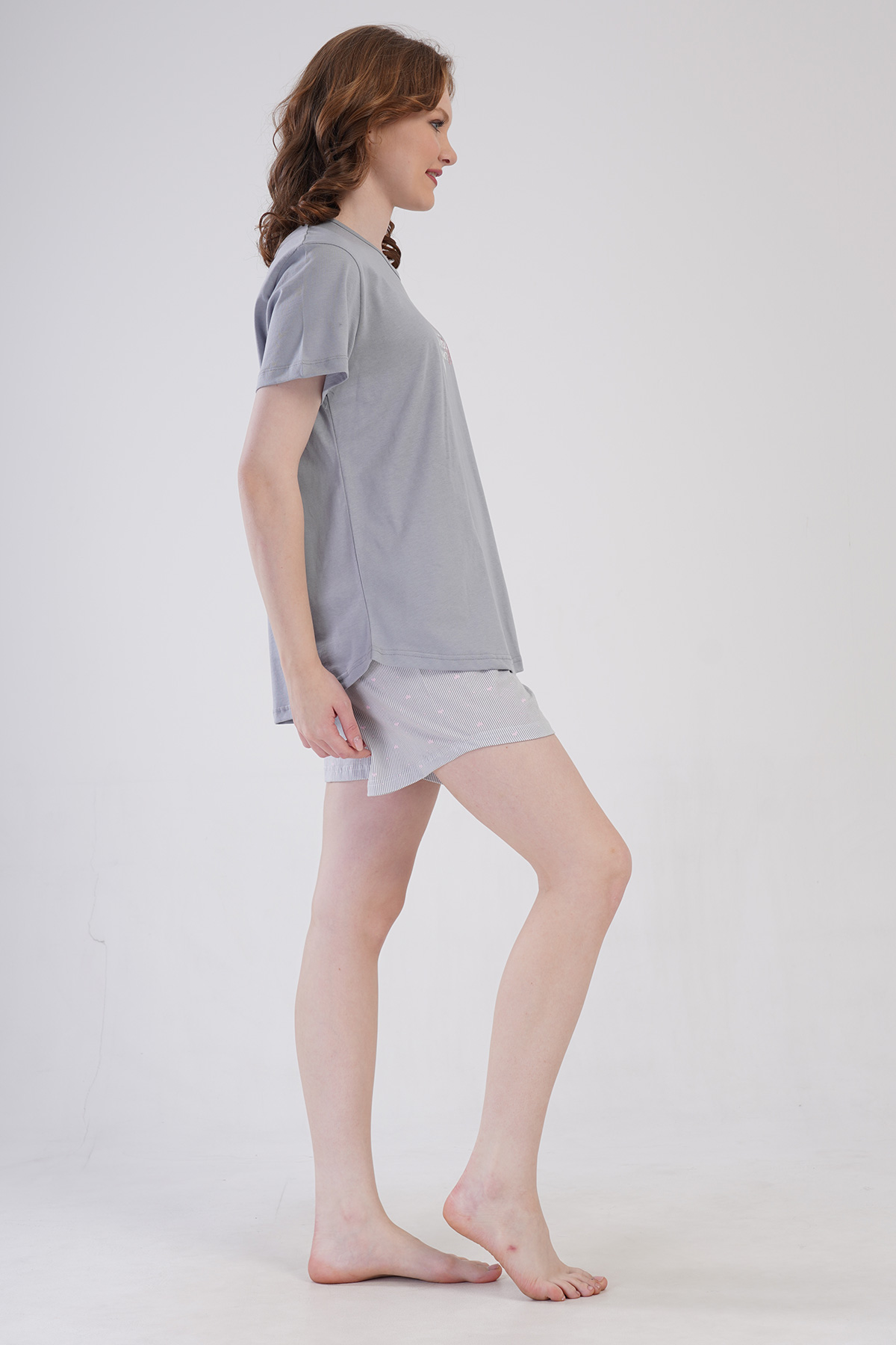 Woman Supreme Big Size Vesa Short Sleeve Short Set Woman Supreme Big Size Vesa Short Sleeve Short Set