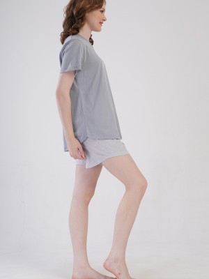 Woman Supreme Big Size Vesa Short Sleeve Short Set Woman Supreme Big Size Vesa Short Sleeve Short Set