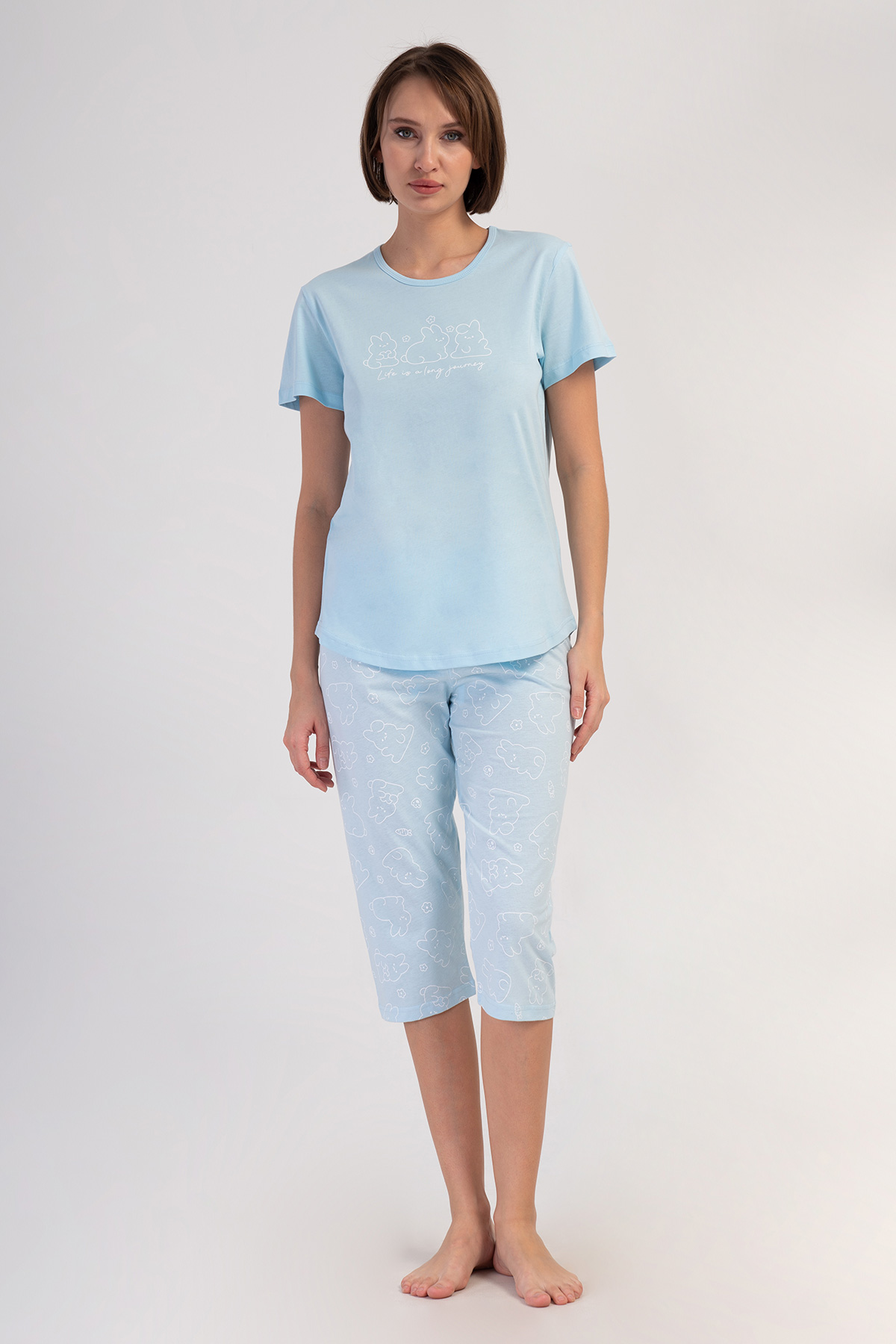Woman Supreme Soft Blue Capri Set Woman Supreme Soft Blue Capri Set