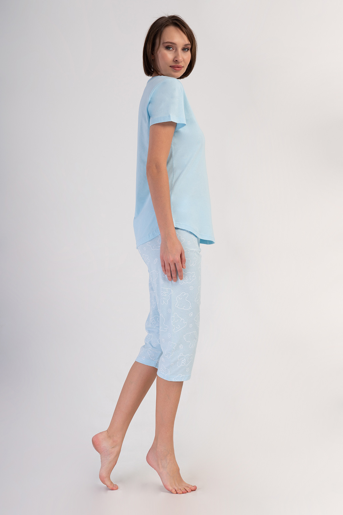 Woman Supreme Soft Blue Capri Set Woman Supreme Soft Blue Capri Set