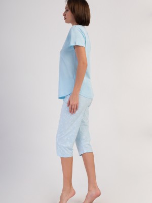 Woman Supreme Soft Blue Capri Set Woman Supreme Soft Blue Capri Set