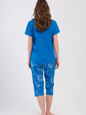 Woman Nighty Sax Capri Set Woman Nighty Sax Capri Set
