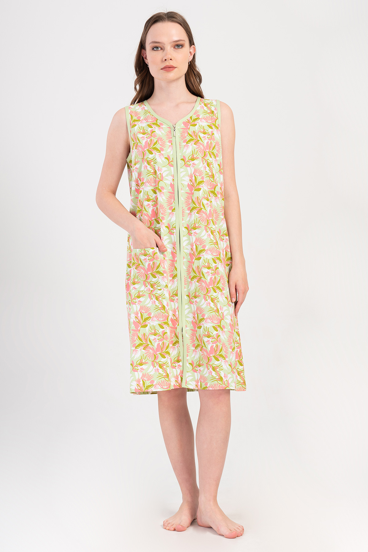 Woman Supreme Lase Sleeveless Home Dress Woman Supreme Lase Sleeveless Home Dress